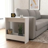 طاولة جانبية بيضاء مودرن بتصميم عملي أنيق