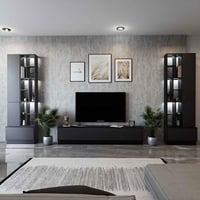 دولاب ديكور اسود مع رمادي غامق- موديل 61