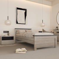 غرفة نوم تشمل خمس قطع عصرية_ بيج / رمادي