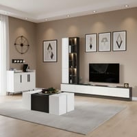 طاولة تلفزيون ابيض مع رمادي غامق - موديل Tv 61