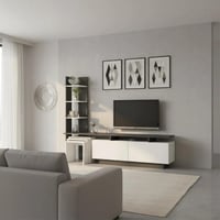 طاولة تلفزيون رمادي غامق مع ابيض -موديل tv06