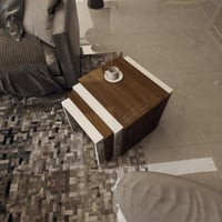 طقم طاولات خدمه ابيض مع بني 2001_موديل Sozan