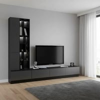 طاولة تلفزيون اسود مع رمادي غامق- موديل Tv 61