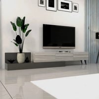 طاولة تلفزيون رمادي غامق ورمادي فاتح - موديل tv55