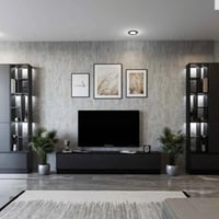 طقم طاولات اسود مع رمادي غامق- موديل SH61