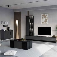 طاولة تلفزيون اسود مع رمادي غامق- موديل Tv61