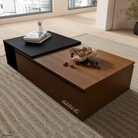 طقم طاولات اسود مع بني 2060 - موديل Diamond