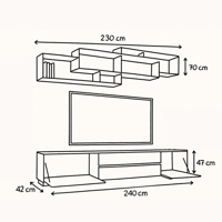 طاولة تلفاز لون ابيض- موديل SILVA