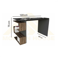 مكتب رمادي غامق مع بني3 - موديل MK01