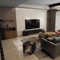 طقم طاولات خدمه اسود مع بني 2060 _موديل Sozan