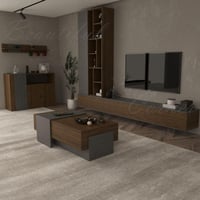 طاولة وسط رمادي 2031 مع بني 2001 _موديل Sozan