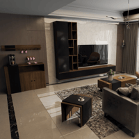 طاولة تلفاز اسود مع بني 2060 موديل Victorya