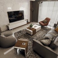 طاولة وسط ابيض مع بني 2001_موديل Sozan