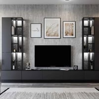 طقم طاولات اسود مع رمادي غامق- موديل SH61