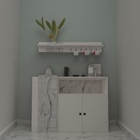 ركن قهوة ابيض مع رخامي موديل Sozan