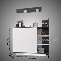 طاولة ركن قهوة رمادي غامقA مع ابيض - موديل Panella