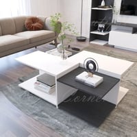 طاولة وسط رمادي غامقA مع ابيض - موديل Panella