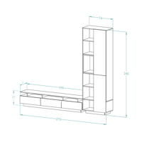 طاولة تلفاز ابيض مع بيج 125_موديل Alfa