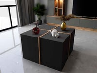 طاولة وسط رمادي غامق مع خشبي-موديل CT03