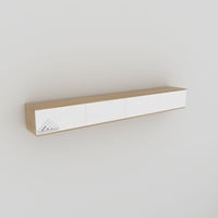 طاولة تلفاز معلقه لون ابيض مع بيج 2036 -موديل Lusy