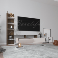 طقم طاولات ابيض مع بني - موديل Panella