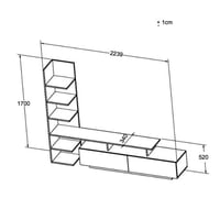طاولة تلفزيون بني مع ابيض - موديل Panella