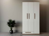 دولاب ملابس ابيض مع خشبي 3 ابواب - موديل DLB03