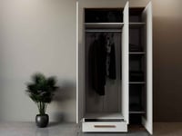 دولاب ملابس ابيض مع خشبي 3 ابواب - موديل DLB03