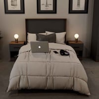 سرير مفرد لون رمادي غامق مع خشبي-موديل BD03