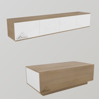 طقم طاولات لون ابيض مع بيج 2036 - موديل Lusy