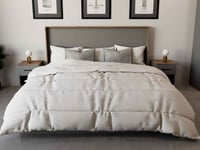 سرير مزدوج رمادي غامق مع خشبي -موديل BD03