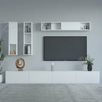 طاولة تلفاز مع رفوف لون ابيض -موديل Lusy