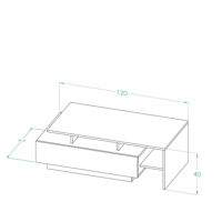 طقم طاولات اسود مع بني 2060 -موديل Alfa