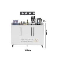 ركن قهوة ابيض مع رمادي غامق- موديلRC07