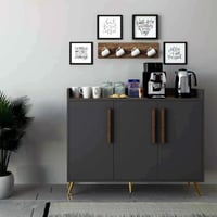 طقم طاولات رمادي غامق مع خشبي- موديل SH61