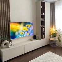 طاولة تلفاز معلقه مع رف جانبي (تفصيل)