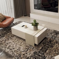 طاولة وسط ابيض مع رمادي موديل Sozan