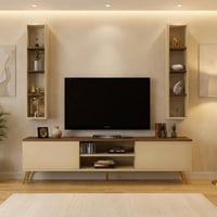 طاولة تلفزيون بني وبيج-موديل Tv36