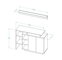 ركن كوفي اسود مع رمادي غامق A- موديل Alfa