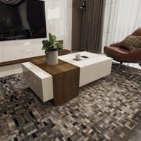 طاولة وسط ابيض مع بني 2001_موديل Sozan