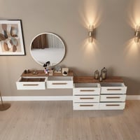 تسريحة مودرن أبيض مع خشبي - موديل TS 03