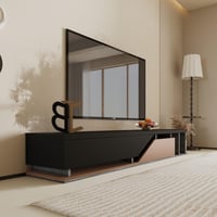 طاولة تلفاز اسود مع بني2060 - موديل SUDU