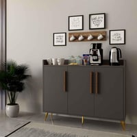 ركن قهوة رمادي غامق مع خشبي -موديلRC07