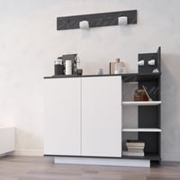 طاولة ركن قهوة رمادي غامقA مع ابيض - موديل Panella