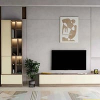 طاولة تلفزيون خشبي EX مع بيج- موديل Tv61