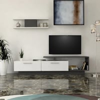 طاولة تلفزيون ابيض مع رمادي غامق - موديل Tv01