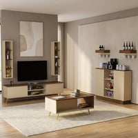 طاولة تلفزيون بني وبيج-موديل Tv36