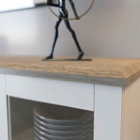 كونسول بوفيه ابيض مع بيج خشبي -موديل MD15