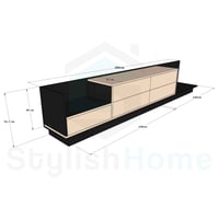 طاولة تلفزيون اسود و بيج - موديل tv65