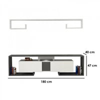 طاولة تلفزيون ابيض مع رمادي غامق-موديل Tv34